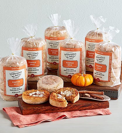 Pumpkin Spice Super-Thick English Muffins - 6 Packages